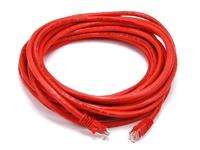 Monoprice Cat6 Ethernet-patchkabel, netwerk-internetkabel, RJ45, geknoopt, 550 MHz, UTP, zuiver koperdraad, 24 AWG, 7,6 m, rood - thumbnail