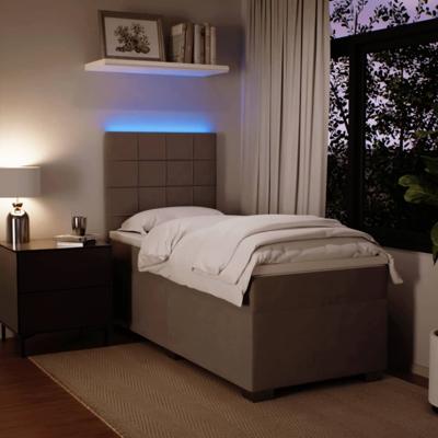 Boxspring met matras fluweel lichtgrijs 120x190 cm - thumbnail