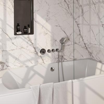 Chrome Edition thermostatische inbouw badkraan met badvulcombinatie en 3-standen handdouche