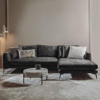 Tower Living 2,5-zits Loungebank 'Nottingham' Velvet, Rechts, kleur Antraciet - thumbnail