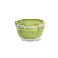 Emsa Clip & Go Fruit Bowl 1.1 l Kunststof Met deksel, Waterdicht, Vaatwasserbestendig Transparant, Groen 600577 - thumbnail
