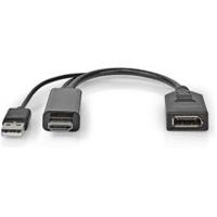 HDMI-Adapter | HDMI Connector | DisplayPort Male | Vernikkeld | Recht | PVC | Zwart | 1 Stuks | Polybag - thumbnail