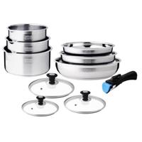 Kookgereiset - inductie - ARTHUR MARTIN - AM0006 - roestvrij staal 18/10 - 10-delig - afneembare handgreep - thumbnail