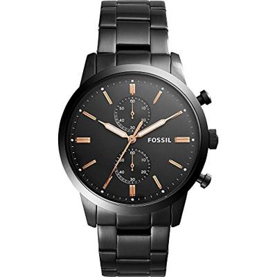 Fossil Heren Townsman chronograaf zwart roestvrij stalen horloge FS5379