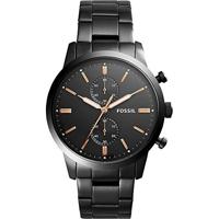 Fossil Heren Townsman chronograaf zwart roestvrij stalen horloge FS5379 - thumbnail