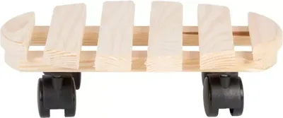 Esschert Design plantentrolley rond hout 28,4 cm naturel