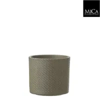Mica Decorations era pot groen relief 12,5x13,5cm - thumbnail