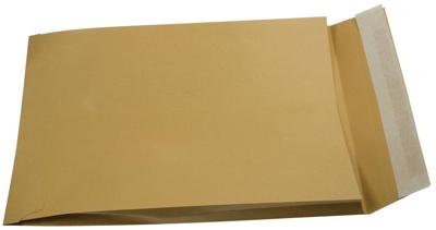 Gallery enveloppen met balg ft 250 x 350 x 40 mm, stripsluiting, bruine kraft, doos van 250 stuks Gallery enveloppen met balg ft 250 x 350 x 40 mm, stripsluiting, bruine kraft, doos van 250 stuks