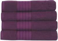 Good Morning Handdoeken set van 4 "Uni" - Bordeaux - (50x100 cm) - Katoen - thumbnail