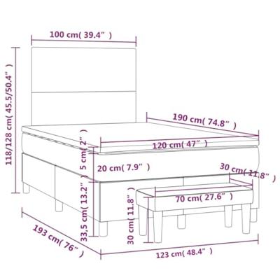 Boxspring met matras kunstleer grijs 120x190 cm