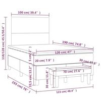 Boxspring met matras kunstleer grijs 120x190 cm - thumbnail