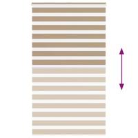 VidaXL Zebra blind 130x230 cm stofbreedte 125,9 cm polyester zandbruin - thumbnail