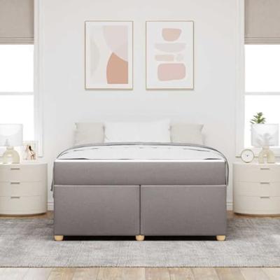 Bedframe met matras Taupe 140 x 200 cm Stof