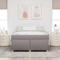 Bedframe met matras Taupe 160 x 200 cm Stof - thumbnail