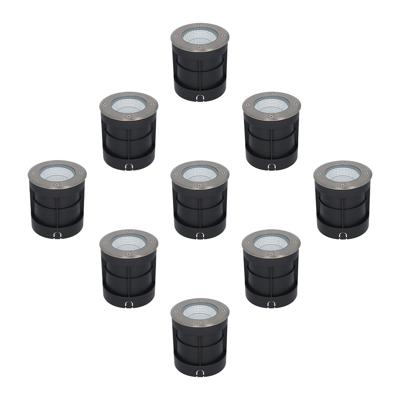 Set van 9 Donnie LED Grondspots buiten - Ingebouwde LED - 4000K neutraal wit - 6 Watt 500 lumen - Rond - Tuinspot - RVS - IP67 waterdicht Set van 9 Donnie LED Grondspots buiten - Ingebouwde LED - 4000K neutraal wit - 6 Watt 500 lumen - Rond - Tuinspot - RVS - IP67 waterdicht