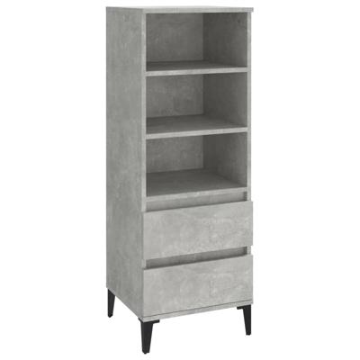 Hoge kast 40x36x110 cm bewerkt hout betongrijs