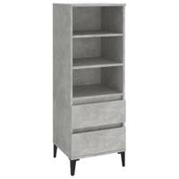 Hoge kast 40x36x110 cm bewerkt hout betongrijs - thumbnail