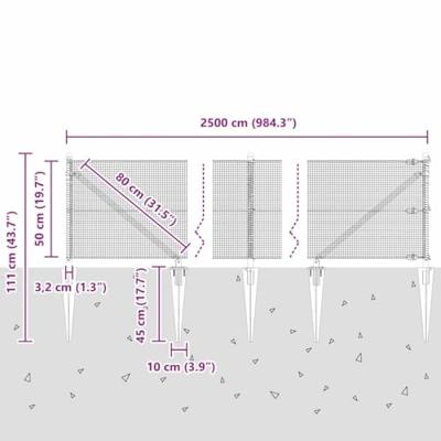 VidaXL Afrasteringspaal groen 25 x 0,5 m (12 x 12 mm gaas) staal VidaXL Afrasteringspaal groen 25 x 0,5 m (12 x 12 mm gaas) staal