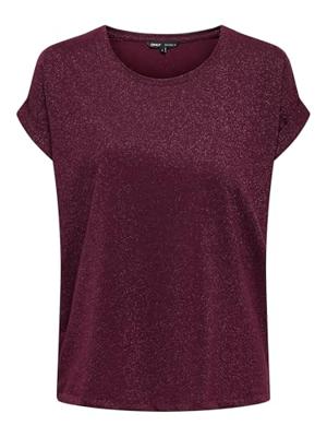 Only Onlmoster Glitter S/s Top Noos Jrs T-shirt Korte Mouw Chocolate Truffle Lurex