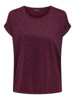 Only Onlmoster Glitter S/s Top Noos Jrs T-shirt Korte Mouw Chocolate Truffle Lurex - thumbnail
