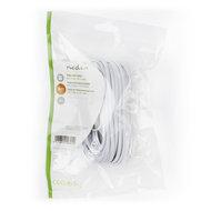 Nedis Telecomkabel | RJ11 Male | RJ11 Male | 10 m | Plat | RJ11 | Wit | 2 stuks - TCGP90200WT100 TCGP90200WT100