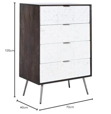 Ladenkast DKD Home Decor 70 x 40 x 105 cm Wit Donkerbruin Mangohout Ladenkast DKD Home Decor 70 x 40 x 105 cm Wit Donkerbruin Mangohout