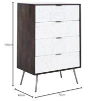 Ladenkast DKD Home Decor 70 x 40 x 105 cm Wit Donkerbruin Mangohout - thumbnail