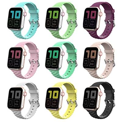 Siliconen 'Twist' bandje - Wijnrood - Geschikt voor Apple Watch 44mm / 45mm / 46mm / 49mm