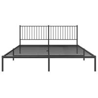 Bedframe met hoofdbord metaal zwart 183x213 cm - thumbnail