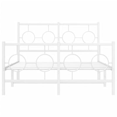 Bedframe met hoofd- en voeteneinde metaal wit 120 x 190 cm - thumbnail