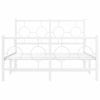 Bedframe met hoofd- en voeteneinde metaal wit 120 x 190 cm - thumbnail