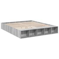 Bedframe bewerkt hout grijs sonoma eikenkleurig 200x200 cm - thumbnail