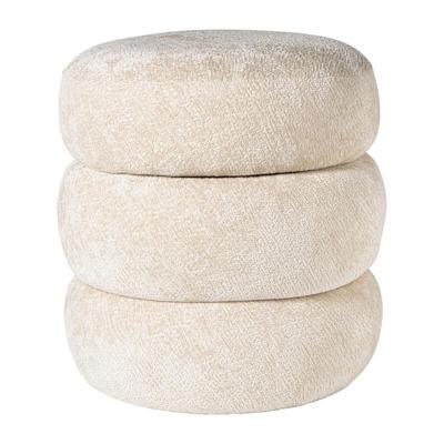 Opbergpoef bubbles - beige - ø41x41 cm
