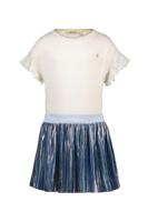 Like Flo zomer jurk meisjes - off wit - slub, jersey, glitter, mesh - Maud - thumbnail