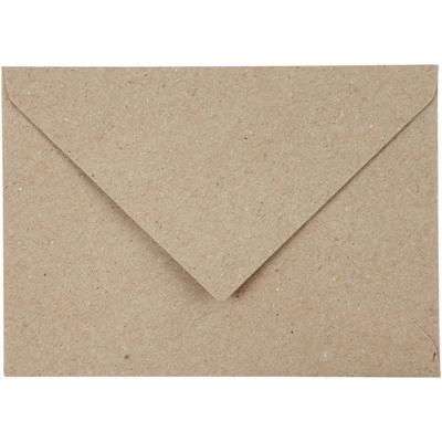 Creativ Company Gerecyclede envelop, afmeting envelop 11,5x16 cm, 120 gr, naturel, 50 stuk/ 1 doos