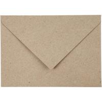 Creativ Company Gerecyclede envelop, afmeting envelop 11,5x16 cm, 120 gr, naturel, 50 stuk/ 1 doos - thumbnail