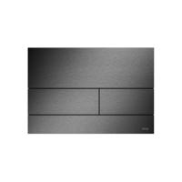 TECEsquare II metaal WC-bedieningsplaat voor duospoeltechniek, geborsteld zwart chroom (met anti-vingerprint) - thumbnail