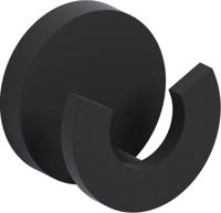 Clou Flat handdoekhaak 4.8x4.8cm dubbel Zwart mat CL/09.02066.21 - thumbnail