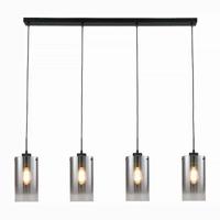 Freelight Hanglamp Ventotto 4 lichts L 120 cm rook glas zwart - thumbnail