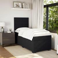 Boxspring met matras fluweel zwart 90x190 cm - thumbnail