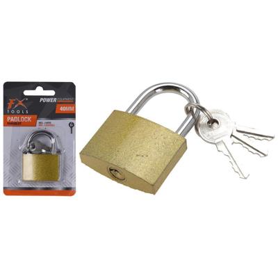 FX Tools metalen hangslot met 3 sleuteltjes 40 mm