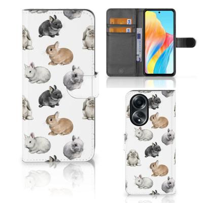 Telefoonhoesje | Met pasjeshouder | voor OPPO A58 4G Konijntjes