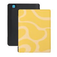 Lunso Kobo Aura Edition 2 hoesje (6 inch) - Vegan Saffiano Leren Sleep Cover - Yellow Wave - thumbnail