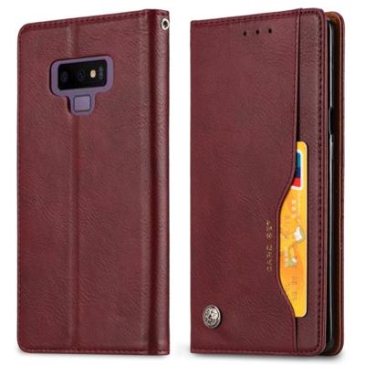 Knead huidtextuur horizontaal Flip lederen case voor Galaxy Note9 met foto frame & houder & kaartsleuven & portemonnee (wijn rood)