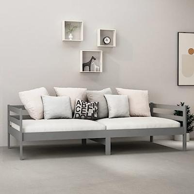 Slaapbank massief grenenhout grijs 90x200 cm