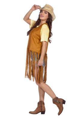 Vest hippie lang met franjes Vest hippie lang met franjes