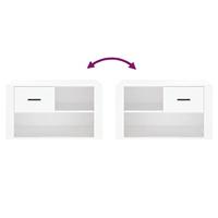 Schoenenkast 80x35x45 cm bewerkt hout wit - thumbnail