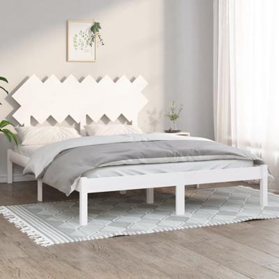 Bedframe massief hout wit 140x200 cm - thumbnail