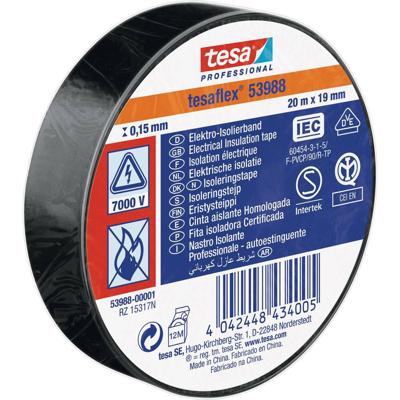 tesa 53988-00001-00 Isolatietape tesa Professional Zwart (l x b) 20 m x 19 mm 1 stuk(s) tesa 53988-00001-00 Isolatietape tesa Professional Zwart (l x b) 20 m x 19 mm 1 stuk(s)
