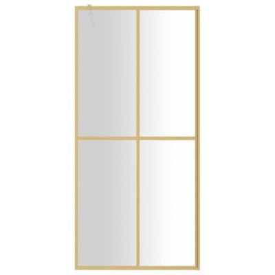 VidaXL Inloopdouchewand transparant 80x195 cm esg-glas goudkleurig - thumbnail